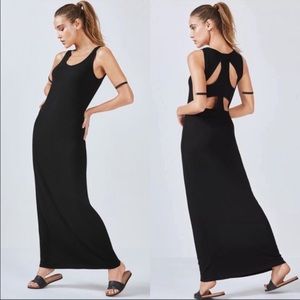 Fabletics black maxi dress NWOT